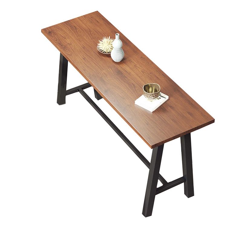 Modern Bar-height Table with Black Legs and Metal Base Bar Table