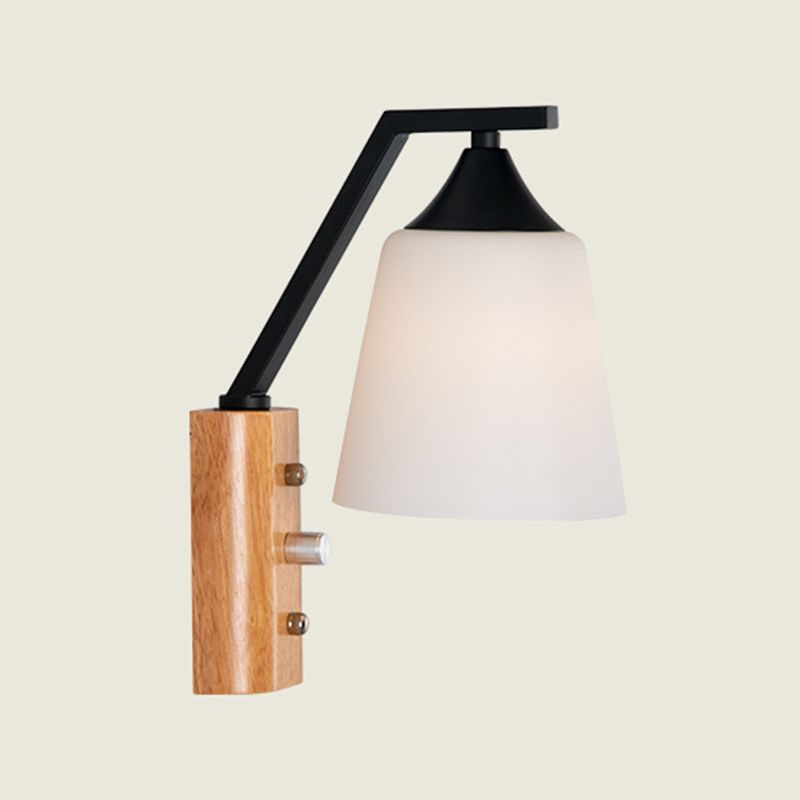 Modernist Wall Sconce Tapered Glass Sconce Lighting for Bedroom