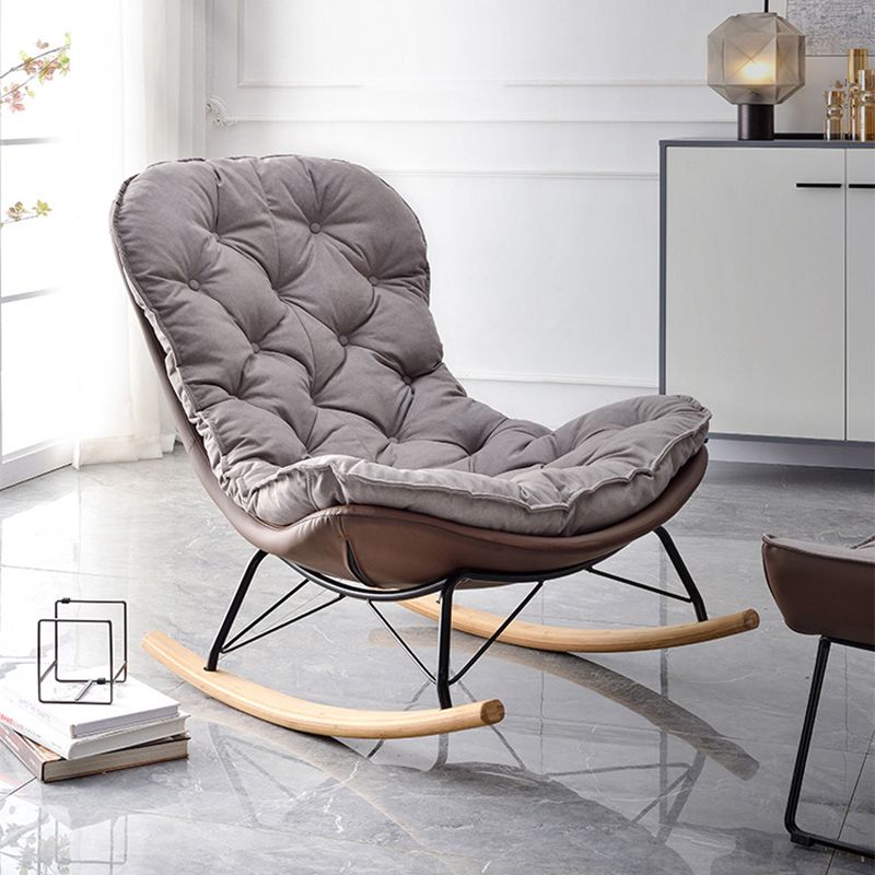 Suede Rocking Chair Contemporary Rocker Chair with Removable Cushions