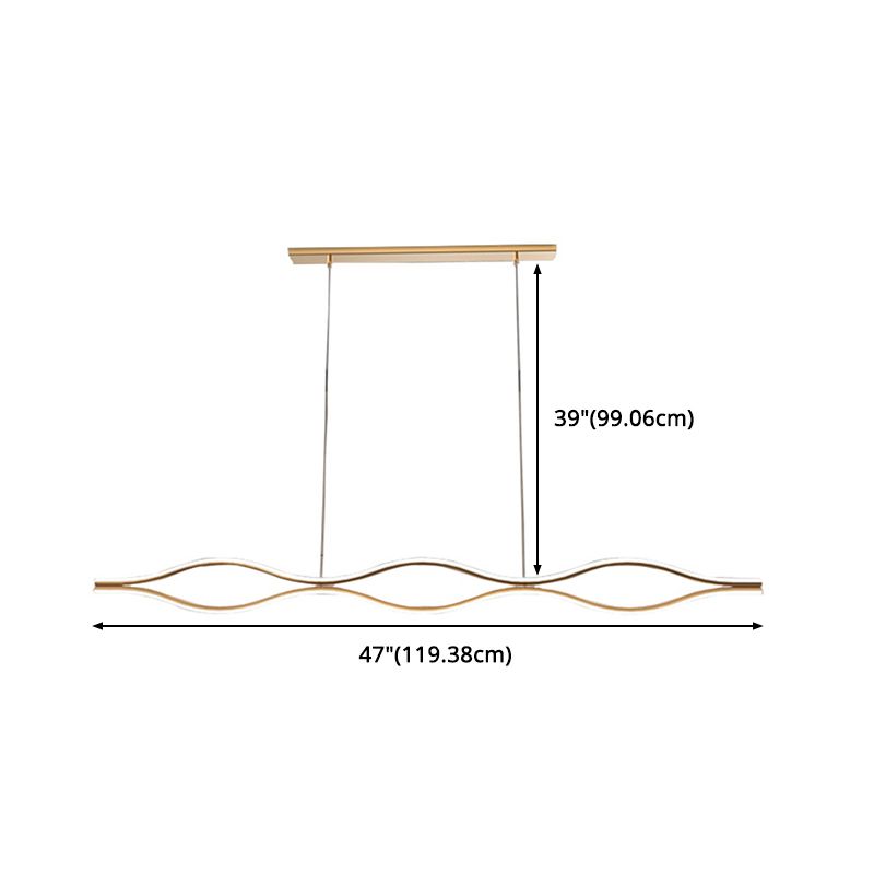 Lumo Curved Metal Island Light Light Modern Style Isola LED Light per sala da pranzo