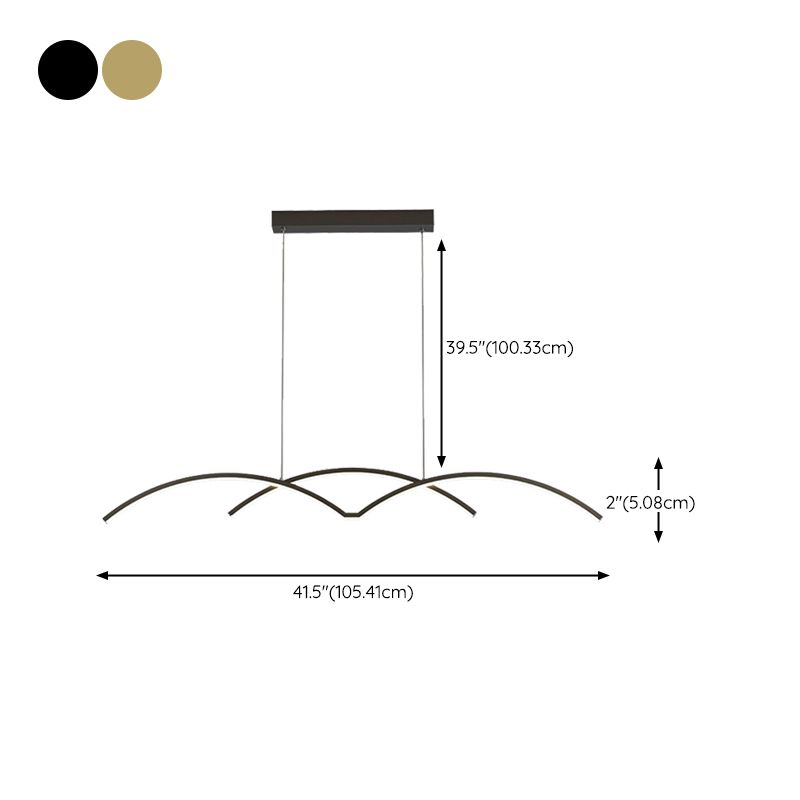 Modernism Kitchen Island Lighting LED Golden/Black Ceiling Light for Home