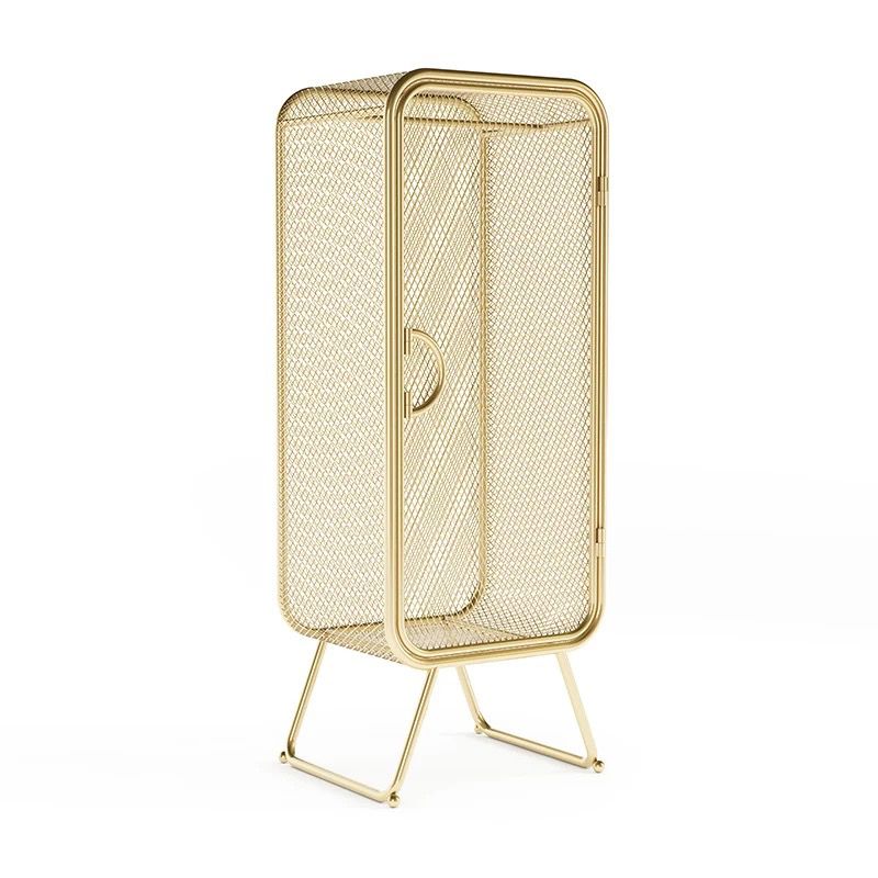 Modern Hinged Door Wardrobe for Home Matte Finish Cabinet with Metal Frame