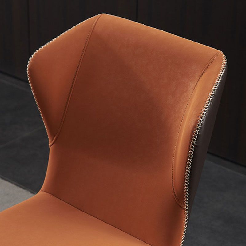 Industrial Style Faux Leather Chairs Wingback Parsons Chair for Home