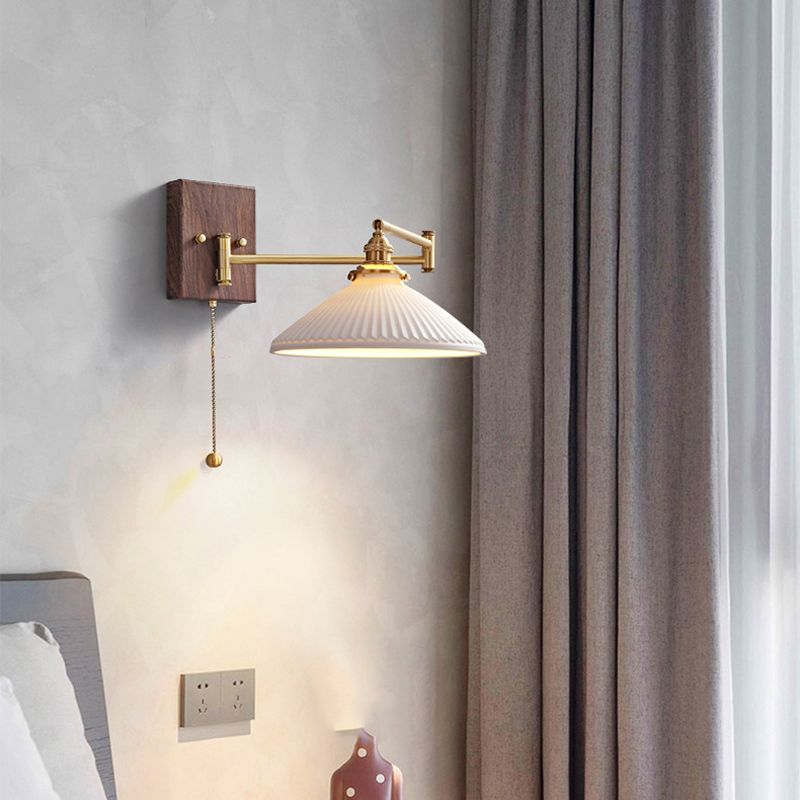 Simple Geometric Stone Wall Lamps Metal Wall Light Fixtures for Bedroom