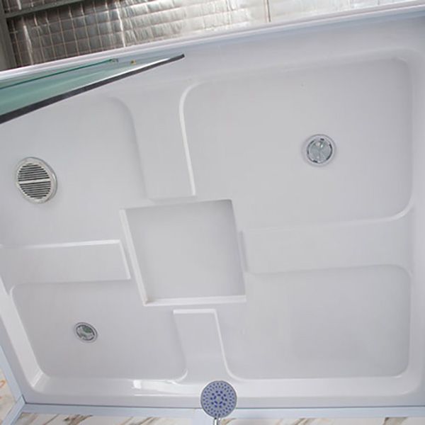 Single Sliding Frosted Glass Shower Enclosure Framed Shower Enclosure in White