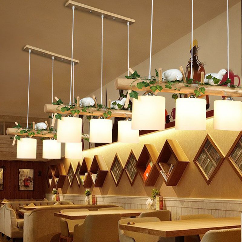 Lait en verre à lait cylindrique lampe de la lampe de la lampe de style country