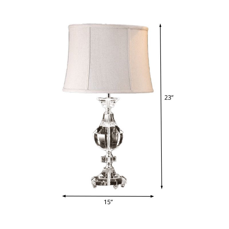 Lampada da comodino Curvy Lampada da lettura moderna in cristallo smussato con 1 lampadina grigia, larghezza 23"/27".