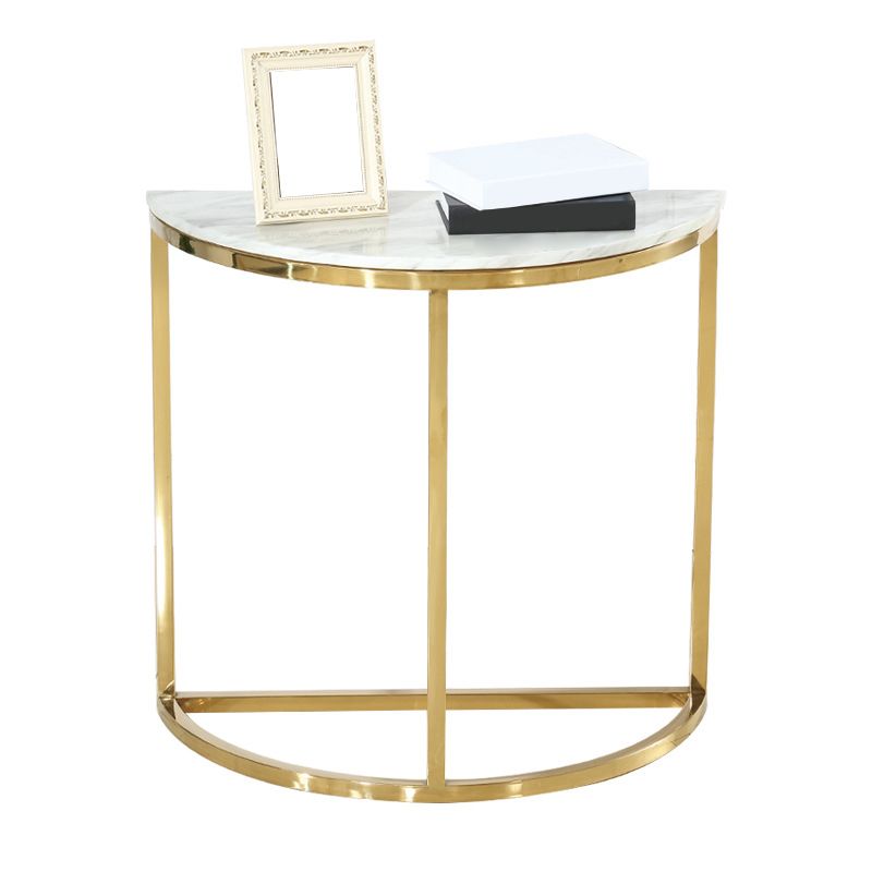 Glam Stone End Table Scratch Resistant Console Table for Hall
