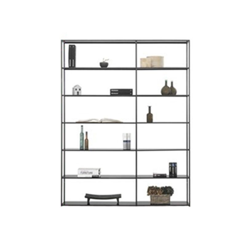 Metal Bookcase Minimalist Book Shelf with Rectangular Shelves