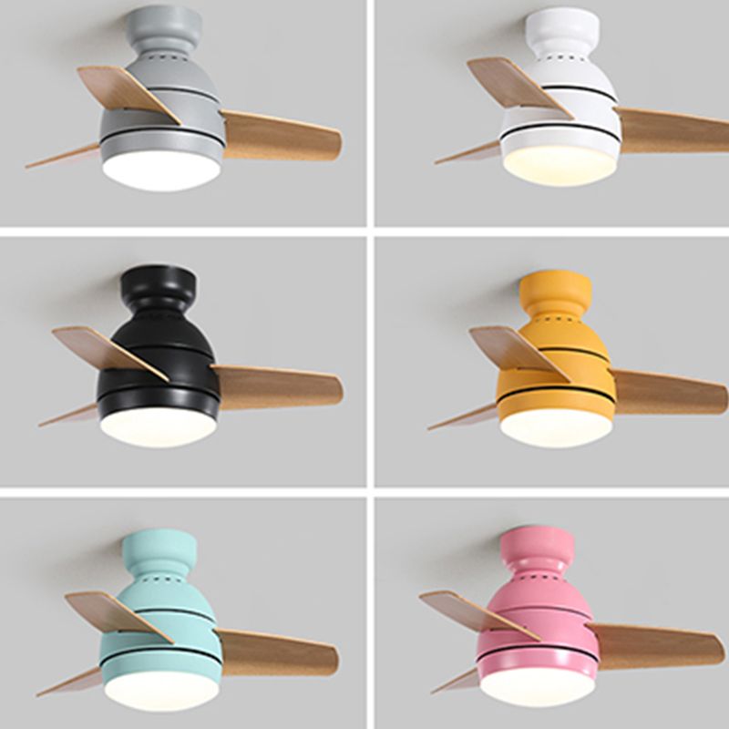 Metal Ceiling Fan Lighting Modern Style 1 Light Ceiling Fan Lamp for Living Room