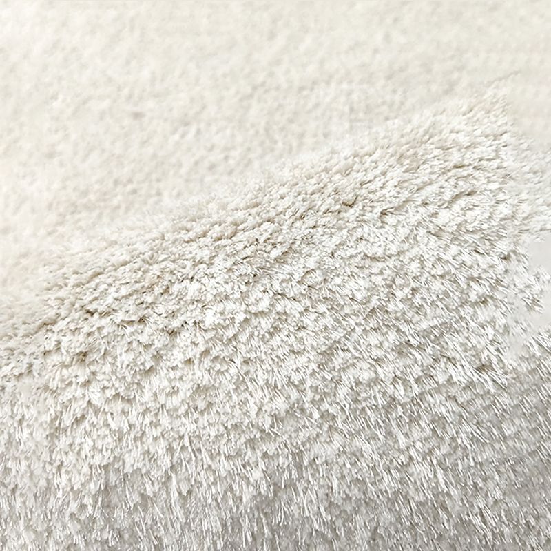 Milk White Living Room Area Carpet Modern Pure Color Carpet Area Polyester Washable Rug