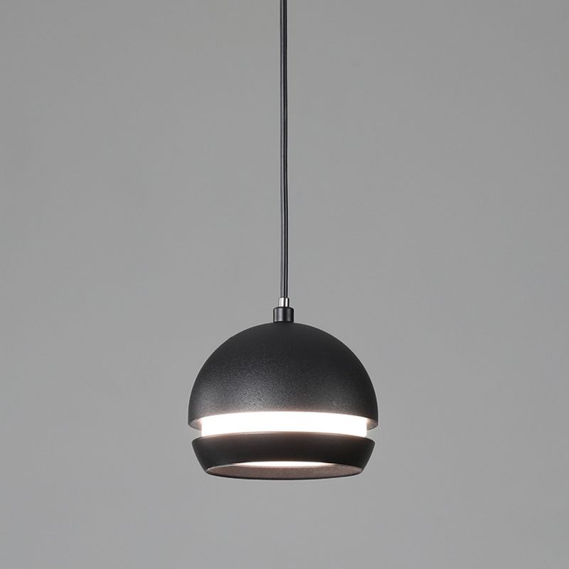Nordic Mini LED Pendant Lamp Aluminum Bedside Hanging Light in Black