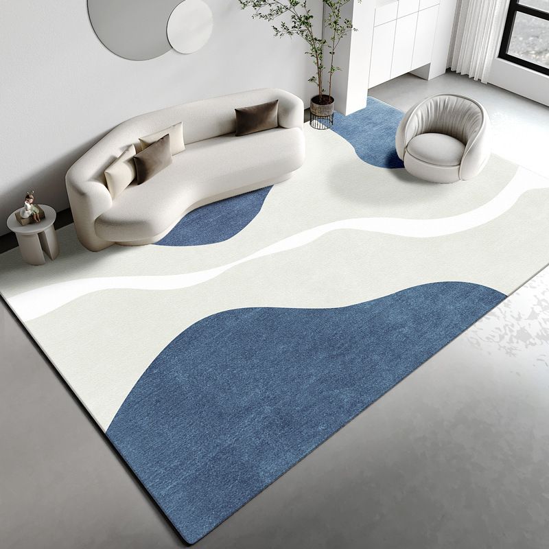 Nordic Color Block Area Carpet Polyester Indoor Rug Non-Slip Backing Rug for Living Room