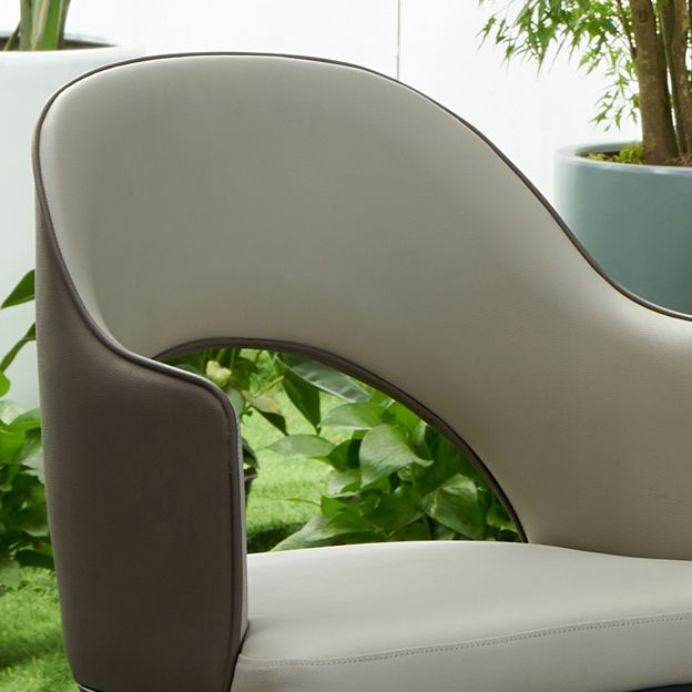 Metal Industrial Dining Chair with Arms Matte Finish Open Back Side Chair