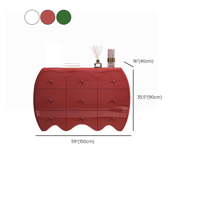 Modernism Horizontal Double Dresser 9 Drawers Dresser with Storage for Home