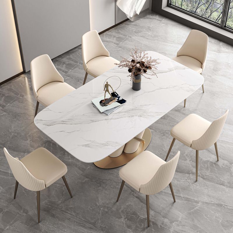 Luxury Sintered Stone Top Dining Set Rectangle 1/4/5/7 Pieces Dinette Table Set