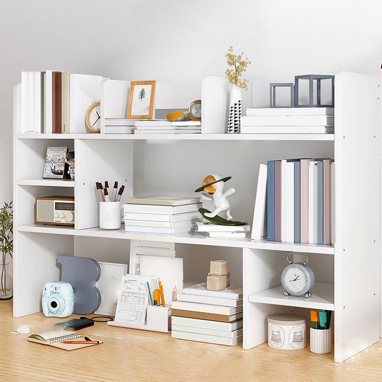 Modern Standard Wooden Bookcase Open Back Bookshelf for Living Room