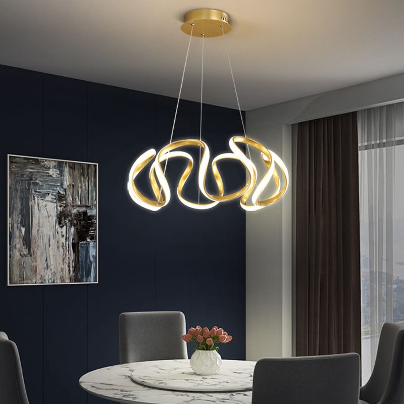 Waving Chandelier Light Fixture Nordic Style LED Hanging Light Fixture