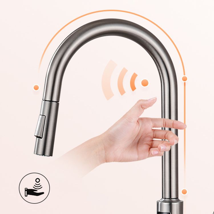 Touch Sensor Kitchen Sink Faucet Swivel Spout with Pull Down Sprayer
