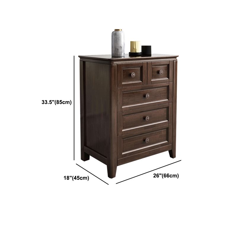 Traditional Style Chest Brown Bedroom Storage Chest with Multi Drawers
