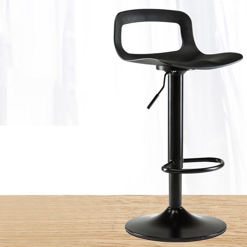 Modern Footrest Bar Stool Plastic Low Back Bucket Indoor Swivel Counter Stool
