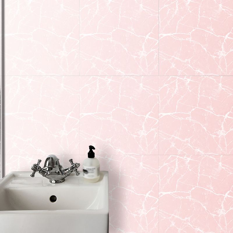 Pink Marble Look Wallpaper Panels Peel and Paste Modernist Bedroom Wall Covering