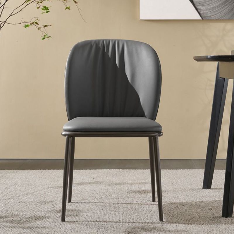 Contemporary Dining Chair Armless Dining Chairs with Metal Legs for Kitchen