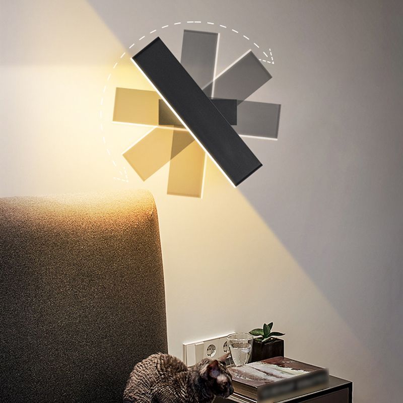 Modern Style Rectangle Shape Wall Sconce Metal 1 Light Wall Lighting for Bedroom