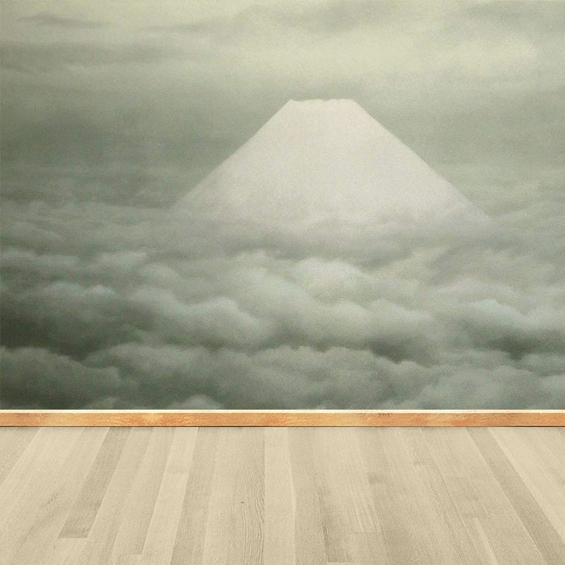 Light Green Mountains Wall Mural Moisture Resistant Modern Living Room Wall Decor