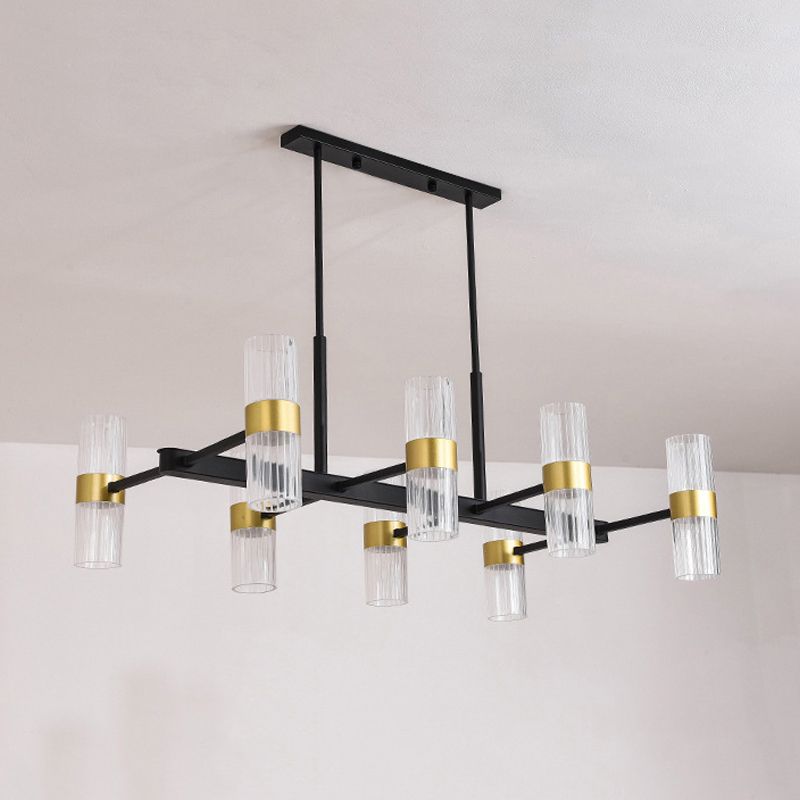 Metal Cylinder Island Pendant Modern Multiple-Light Island Lighting in Kitchen