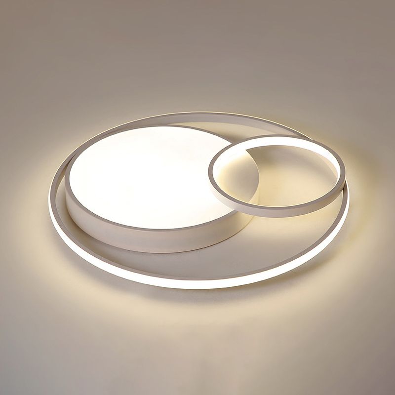 Nordic Halo Ring LED Flush Mount Metal Bedroom Ceiling Flush Mount Light Fixture