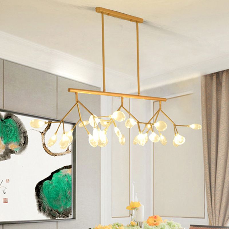 Island Lighting Contemporary Branch Metal Pendant with Round Canopy for Bedroom