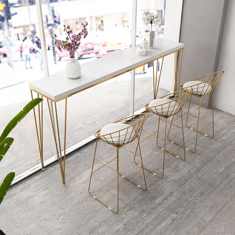 Glam 1/2/4/7 Pieces Bar Table Set Rectangle Wood Counter Table with High Stools