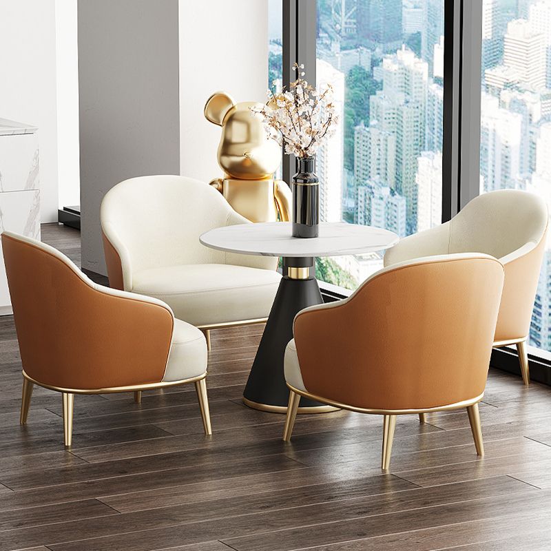 Metal Traditional Luxury Round Indoor Table Sintered Stone Top Table for Home