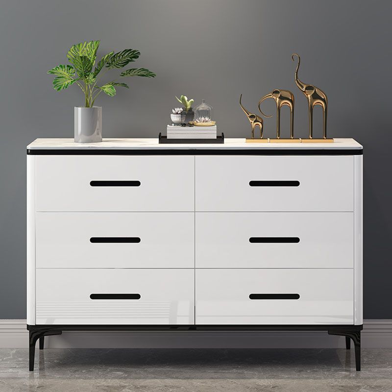 Contemporary Storage Chest Bedroom Stone Chest with Black Legs