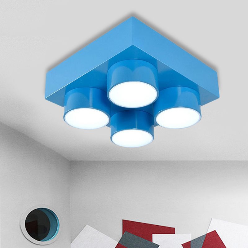 Modern Simple Flush Mount Light Rechthoek Multi-head metalen plafondlamp voor keuken