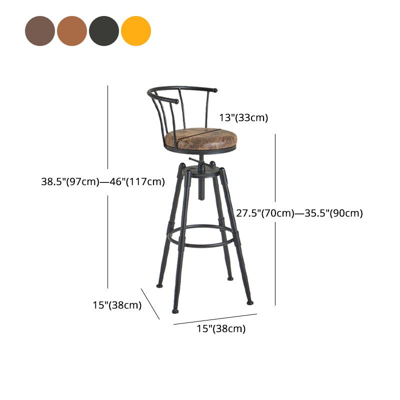 Barhocker im Industriestil, Metall, 4 Beine, runder Sitz, Barhocker für Küchenbar