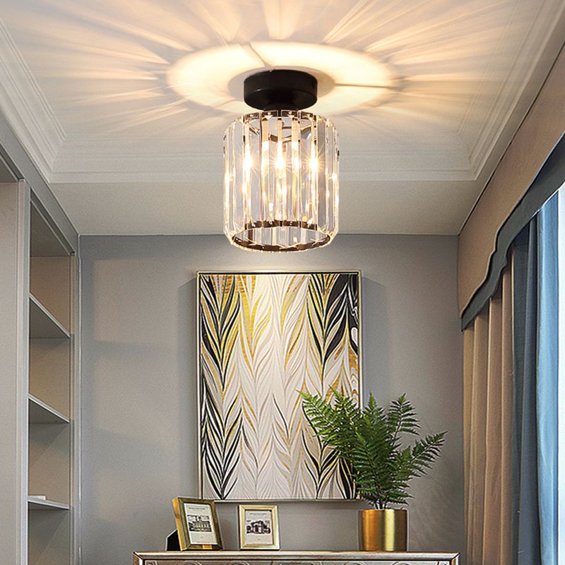 Crystal Geometric Flush Mount Light Modern Style 1 Light Flush Ceiling Light Fixtures