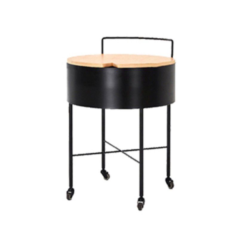 Modern Cross Legs End Table Removable Round Sofa Table with Storage