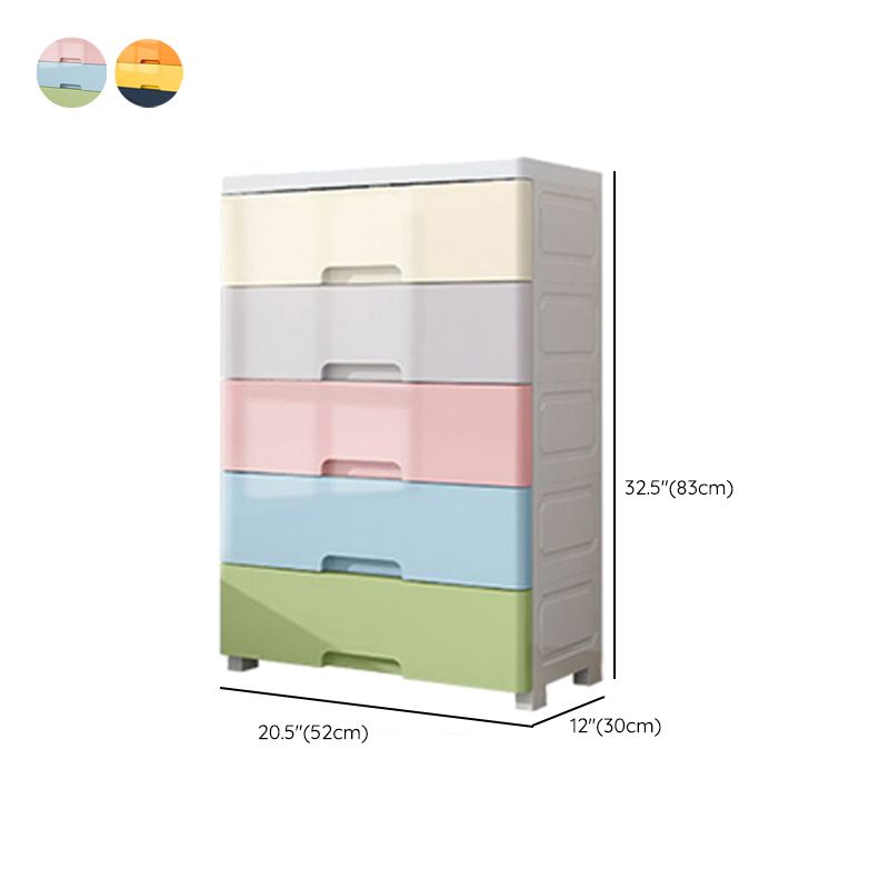 Northern European Plastic Nursery Dresser Vertical Kids Nightstand for Home