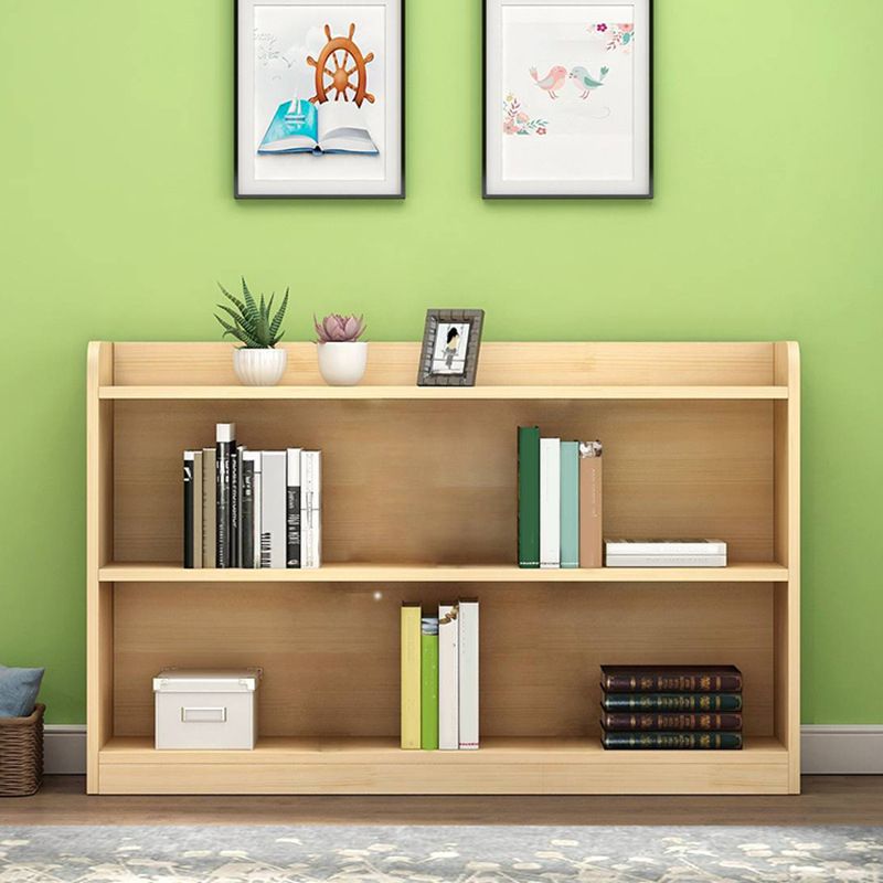 Solid Wood Bookshelf Contemporary Style Natural Bookcase for Study Room Office