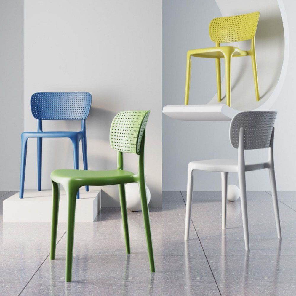 Sedia da pranzo in plastica in plastica contemporanea sedia aperta