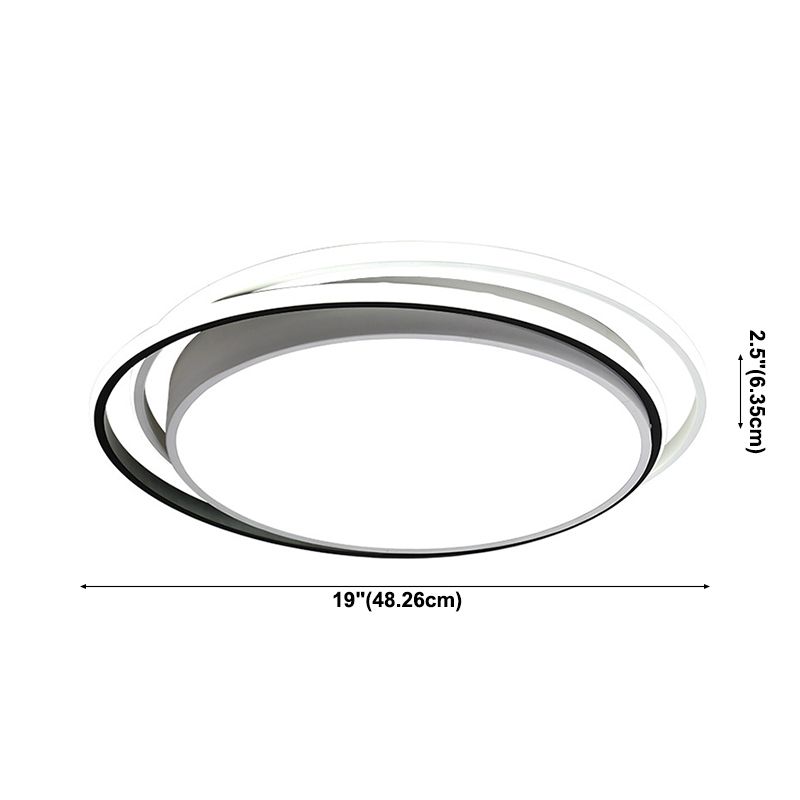 Apparecchio da soffitto in acrilico a 2 luci in stile moderno con montaggio a incasso a LED rotondo