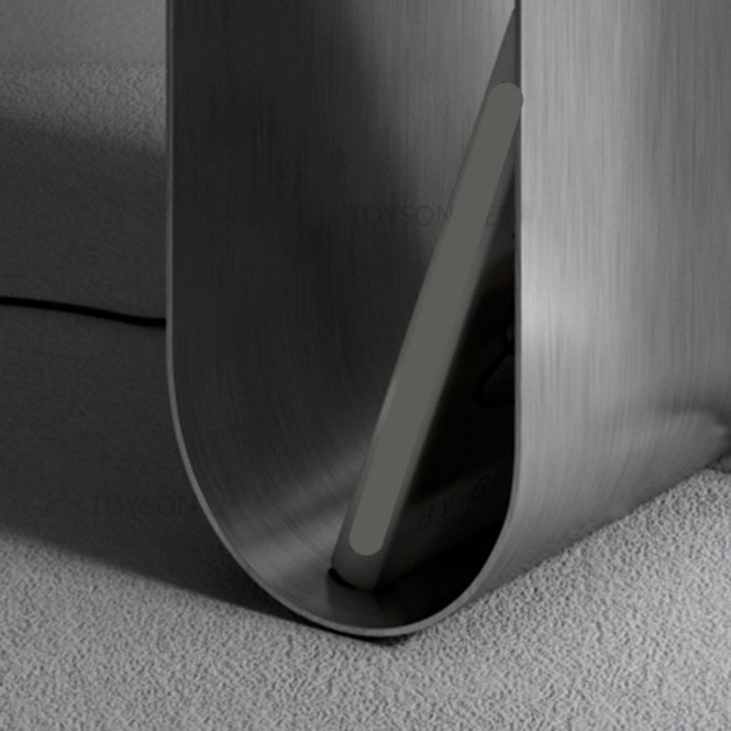 Metal Rectangle Top Side Table 14.96" Tall Abstract Base End Table with Storage