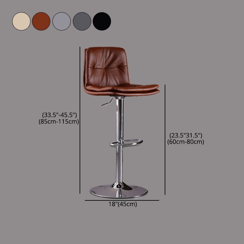 Contemporary Liftable Bar-stool PU Leather Bar Stool with Metal Legs