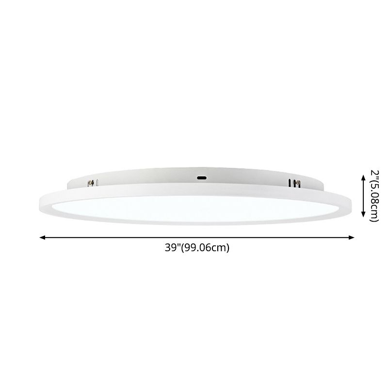 Lámpara de techo LED ultrafina redonda blanca, lámpara de montaje empotrado de aleación de aluminio minimalista contemporánea