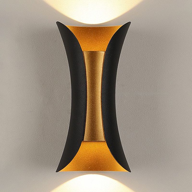 Modern Style Curl Shape Wall Sconce Metal 2 Light Sconces for Outdoor