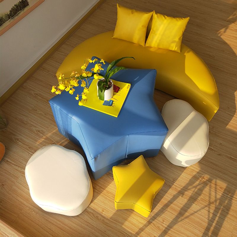 Modern Water Resistant Standard Specialty Shape Pink Leather Ottoman