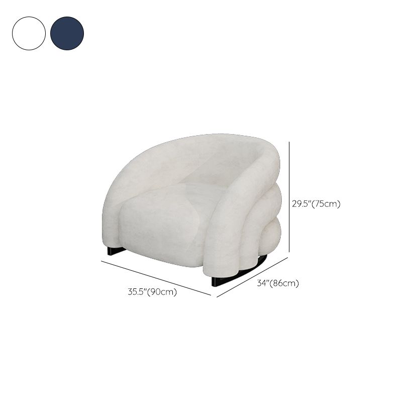 Modern Fixed Back Chair Solid Color Upholstered Sloped Arms Chair