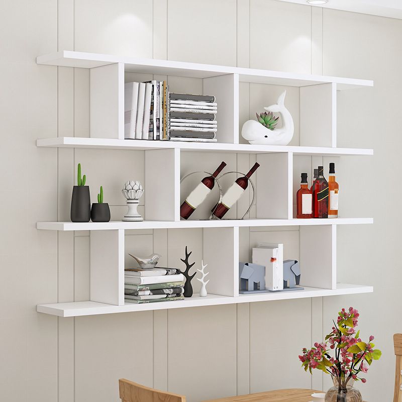 3-Shelf Modern and Contemporary Wood Bookcase Wall Mounted Book Shelf for Living Room
